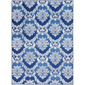Whimsicle Blue 6 ft. x 9 ft. Floral French Country Area Rug