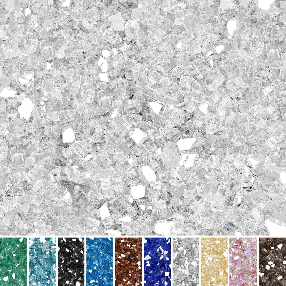 10 lb 1/4 in Fire Glass Reflective for Fire Pits Platinum 1 Bag price history on PriceWatchPro