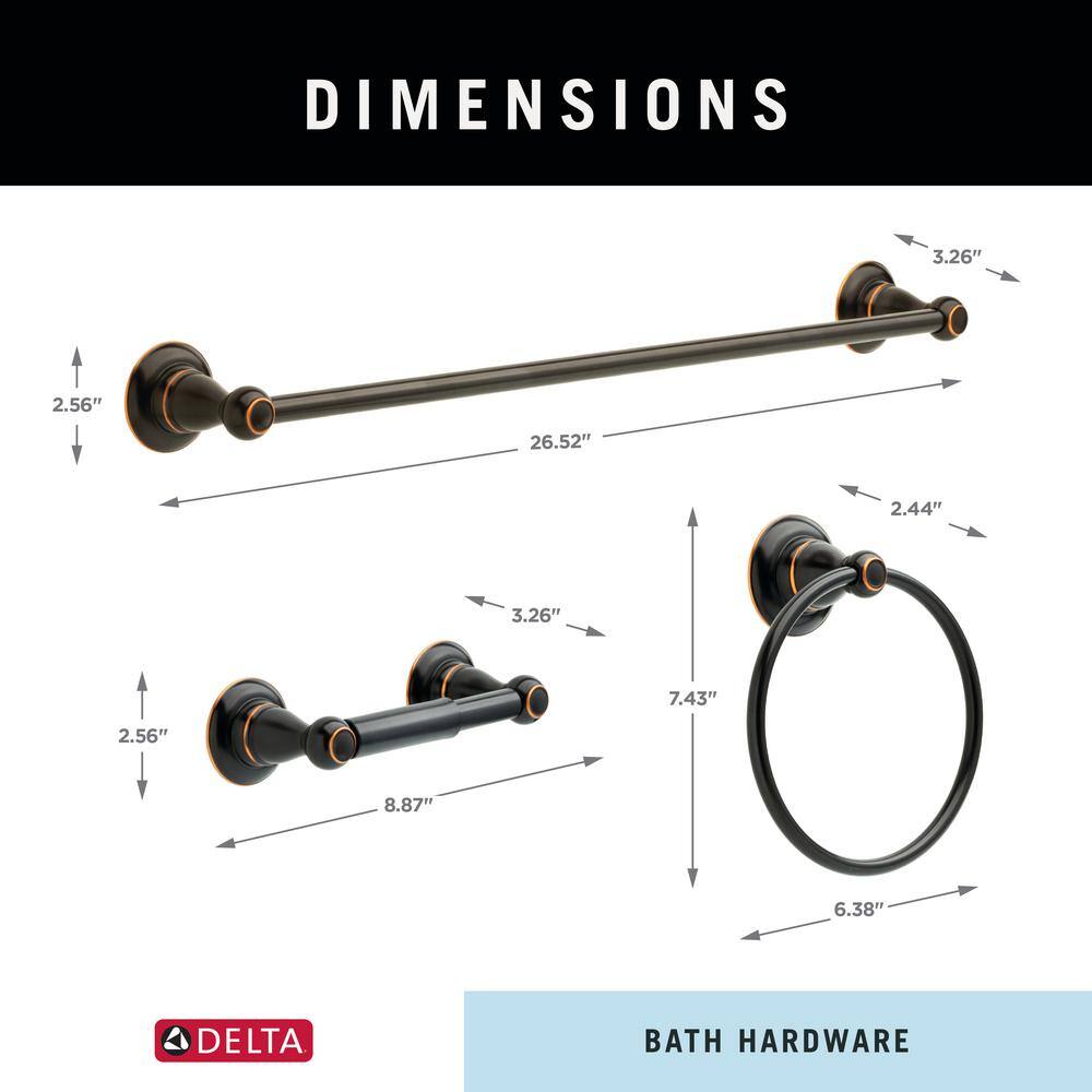Oil Rubbed Bronze Metal 3-Piece Bath Hardware Set