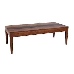 52 in. Brown Rectangle Wood Top Coffee Table
