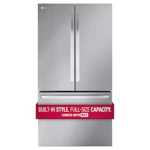 27 cu. ft. Smart Counter Depth MAX French Door Refrigerator with Internal Water Dispenser in PrintProof Stainless Steel