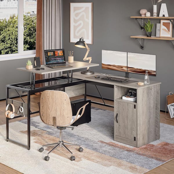 Gray wash 2024 computer desk