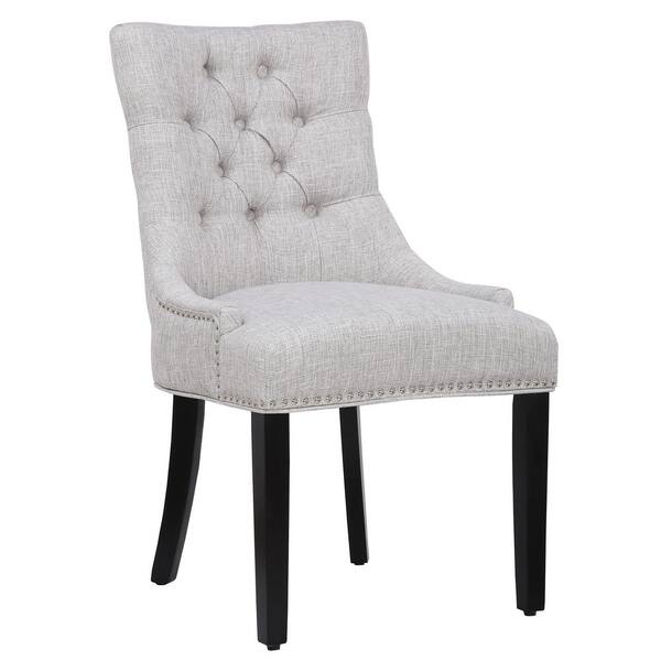 light gray tufted chair