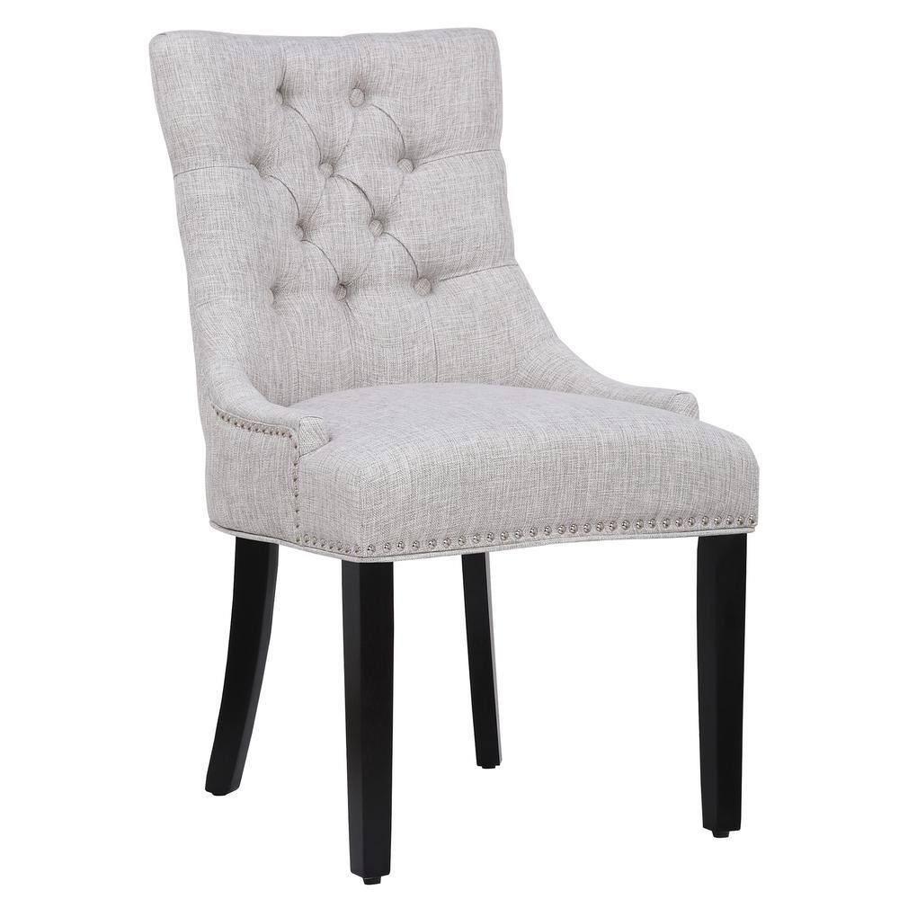 Mason Gray Tufted Wingback Dining Chair ID301DTLGY The Home Depot