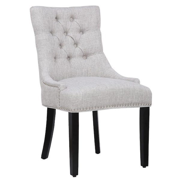WESTINFURNITURE Mason Gray Tufted Wingback Dining Chair