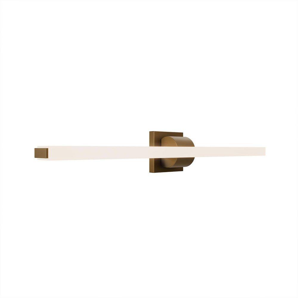 Flatte 34 in. 1-Light Aged Brass Integrated LED Vanity Light Bar 4CCT price history on PriceWatchPro