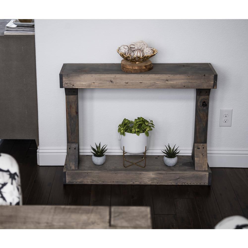 Del Hutson Designs Barb 38 in. Gray Rectangle Wood Console Table with StorageDHD5017gr The