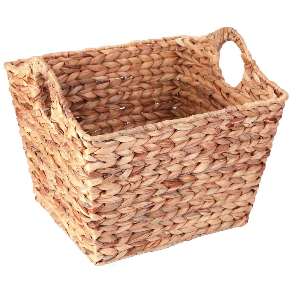 Vintiquewise Black Plastic Wicker Shelf Basket Organizer QI003679