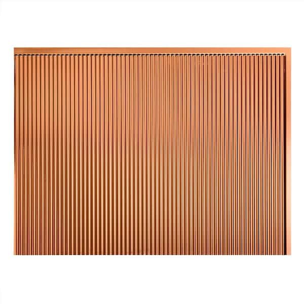 Fasade 18.25 in. x 24.25 in. Polished Copper Rib PVC Decorative Backsplash Panel