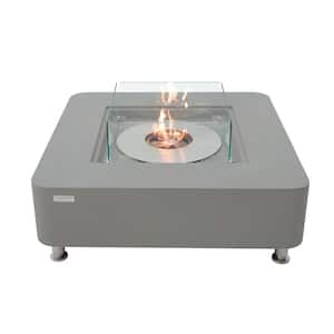 Perth 40 in.Concrete Ethanol Fire Pit Table in Space Grey