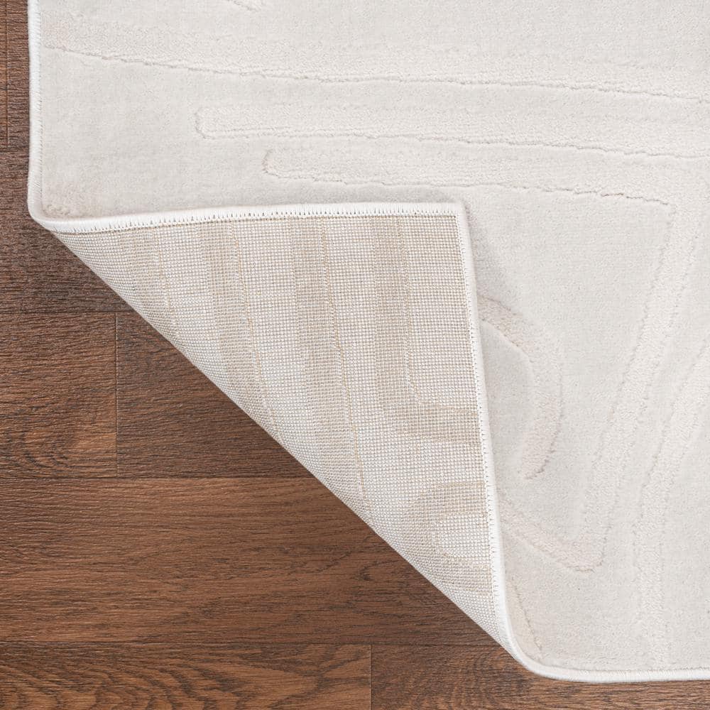 Alcina 8' x 10' White/Cream Abstract High-Low Area Rug