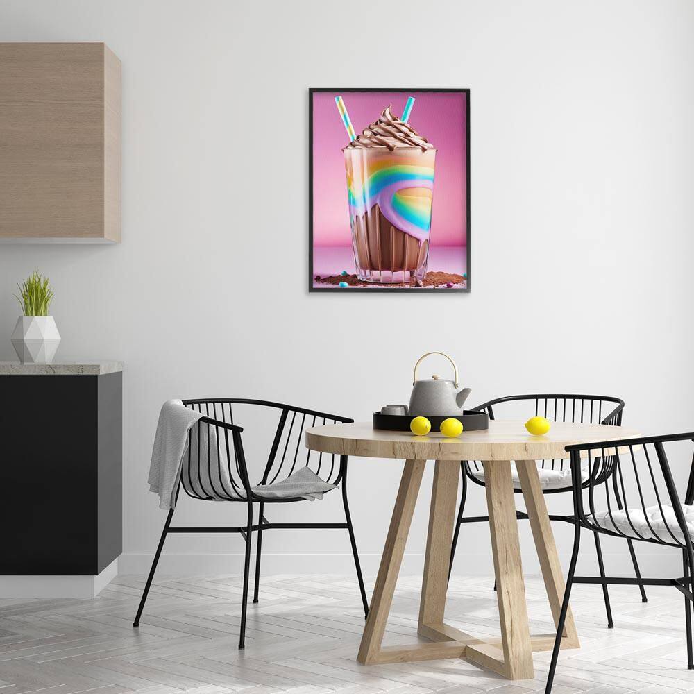 Rainbow Hued Milkshake by Tabz Jones Black Framed Food Giclee Art Print 30 in. x 24 in. price history on PriceWatchPro