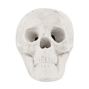 Ceramic Fireproof Fire Pit Skull Reusable Imitated Human Skull for Gas Beige