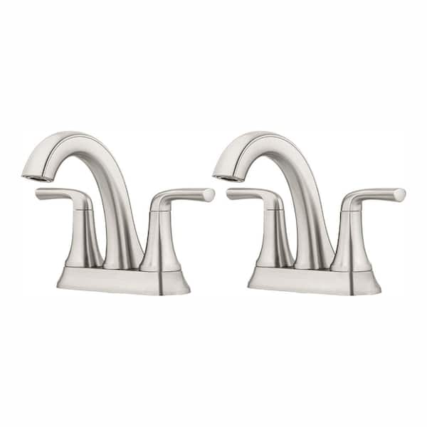 Pfister Ladera 4 in. Centerset 2-Handle Bathroom Faucet in Spot Defense Brushed Nickel(2-Pack)