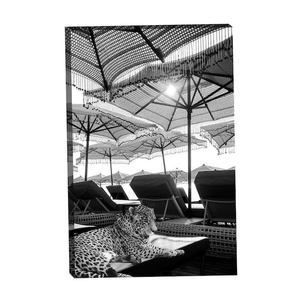 VENICE BEACH Collections Leopard on a Tropical Vacation by Grotto Studios 1-Piece Unframed Graphic Print Animal Poster Art Print 36 in. x 24 in.