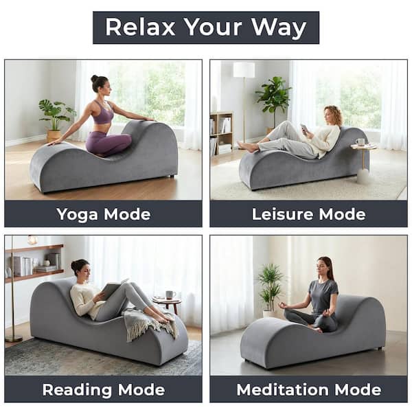 HOMESTOCK Ergonomic Yoga Chair for Adults with Hybrid Wood and