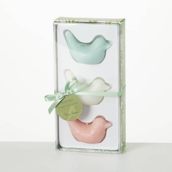 Vance Kitira 2 in. Bird Votive - Set of 3, Multicolored Wax
