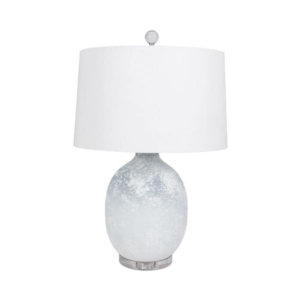 Liv & Skye 27 in. Blue Ombre 2-Tone Table Lamp with White Linen Shade