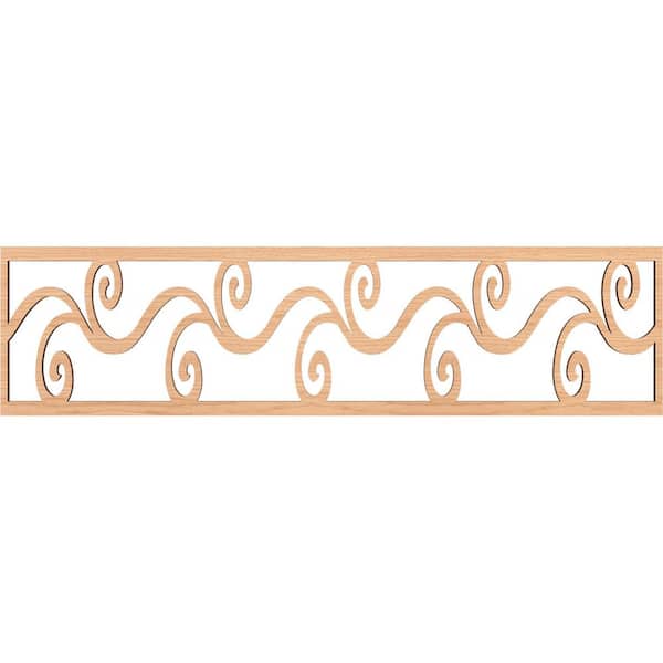 Ekena Millwork Tilden Fretwork 0.375 in. D x 47 in. W x 12 in. L Hickory Wood Panel Moulding