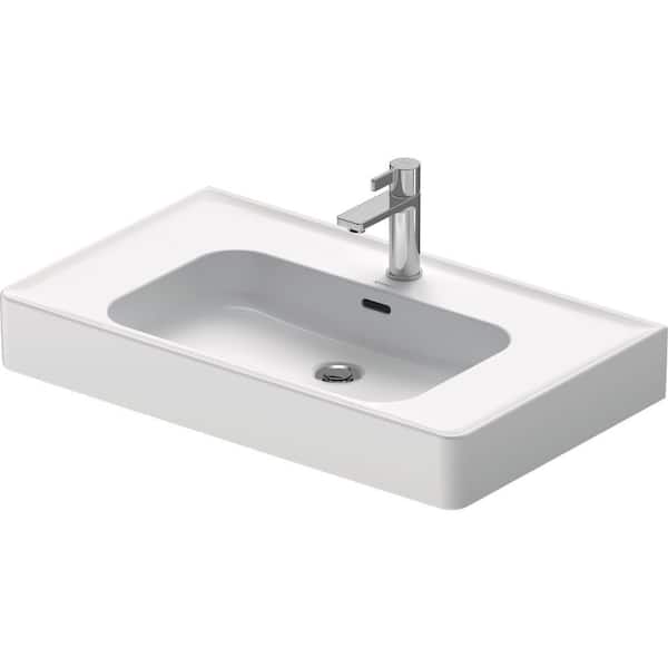 Duravit Soleil by Starck  5.88 in. Wall-Mounted Rectangular Bathroom Sink in White