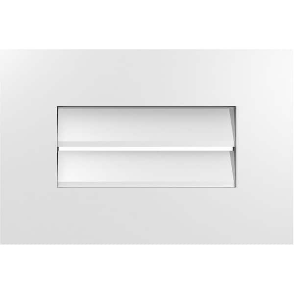 Ekena Millwork 18 in. x 12 in. Rectangular White PVC Paintable Gable Louver Vent Functional