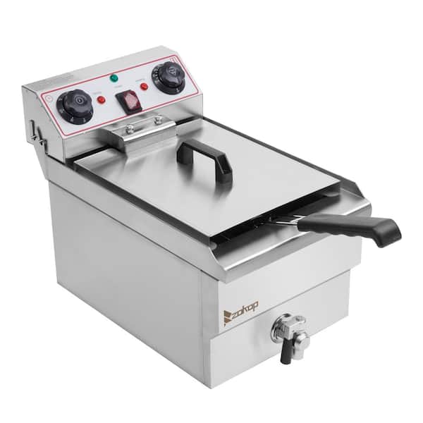 Winado 12.5 qt. Stainless Steel Electric Deep Fryer with Faucet