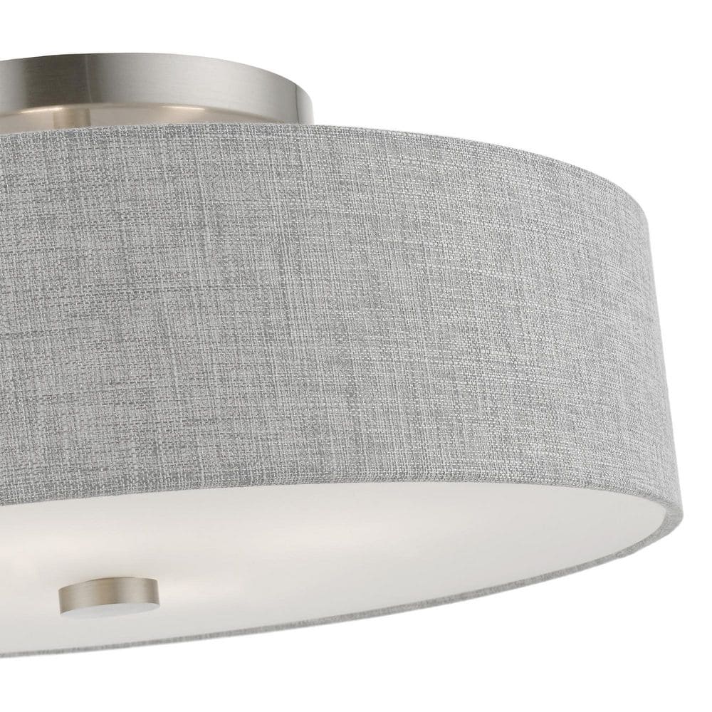 Dakota Brushed Nickel 4-Light Semi-Flush Mount with Urban Gray Shade