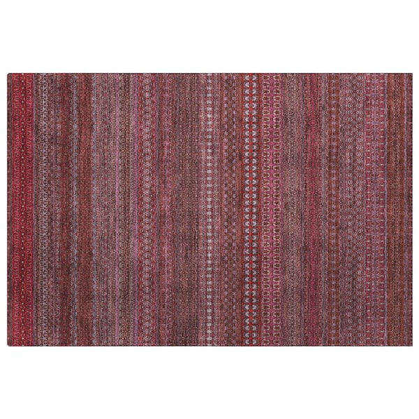 Dream Shag Premium Machine Washable Abstract ADS527 Merlot 2 ft. x 3 ft. Accent Rug