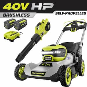 40V HP Brushless 21 in. Cordless Battery Walk Behind Self-Propelled Lawn Mower & Blower (2) 6.0 Ah Batteries and Charger