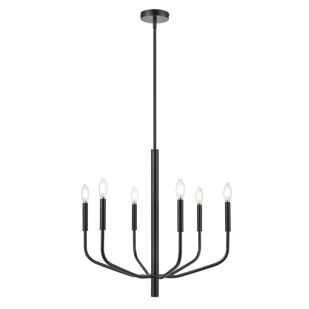 Light Society Philippe 6-Light Black Chandelier LS-C515-BK - The Home Depot