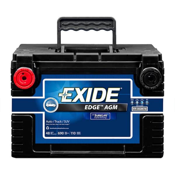 Exide Edge 12 volts Lead Acid 6-Cell 78 Group Size 690 Cold Cranking Amps (BCI) Auto AGM Battery