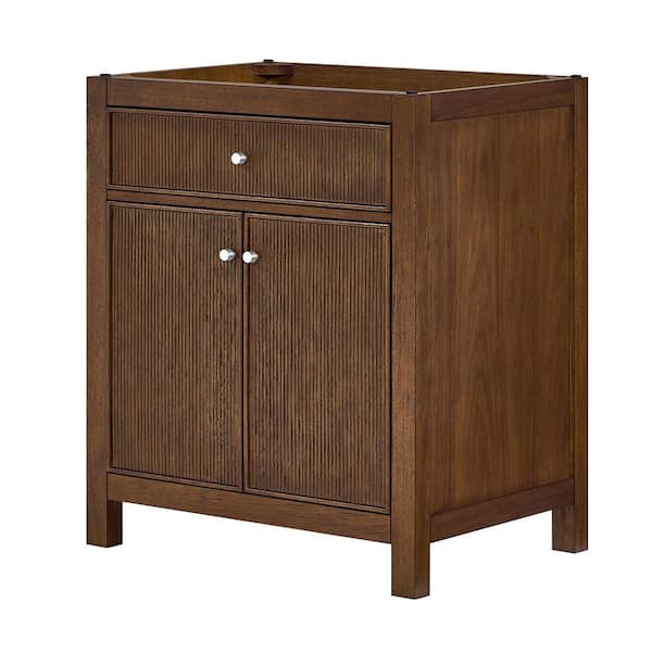 Pendry 29 in. Bath Vanity Cabinet without Top in Dark Walnut with Brushed Nickel Trim