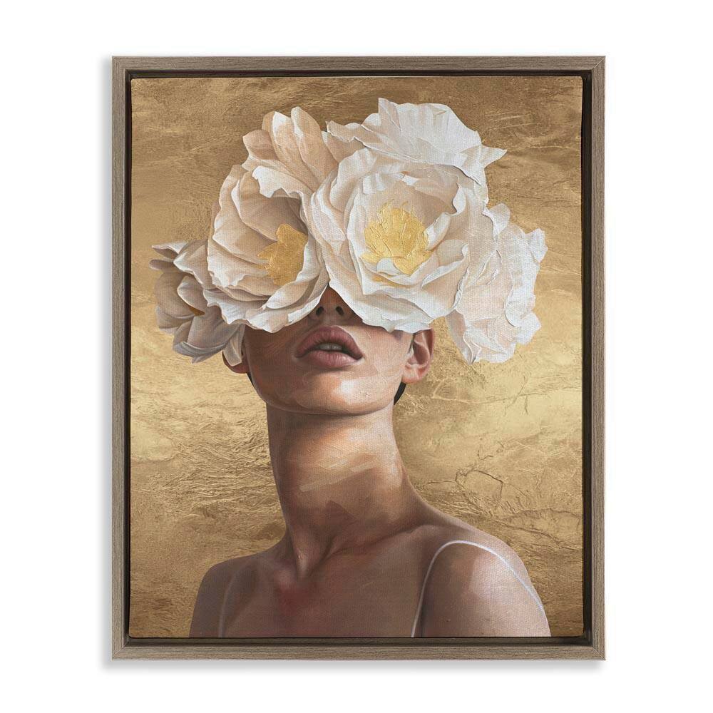 Surreal Flower Lady by Svetlana Aleynikova Brown Floater Frame People Graphic Art Print 21 in. x 17 in. price history on PriceWatchPro