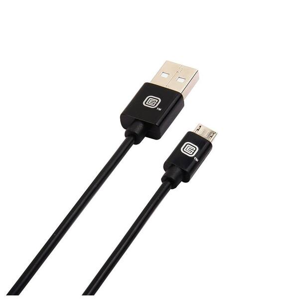Commercial Electric 10 ft. USB to Micro-USB Charging Cable, Black