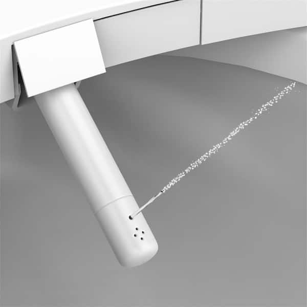 FUNKOL Soft Close Elongated Smart Front Toilet Seat in White for Smart Toilet with Remote Control, Seat Heating Warm Air Drying