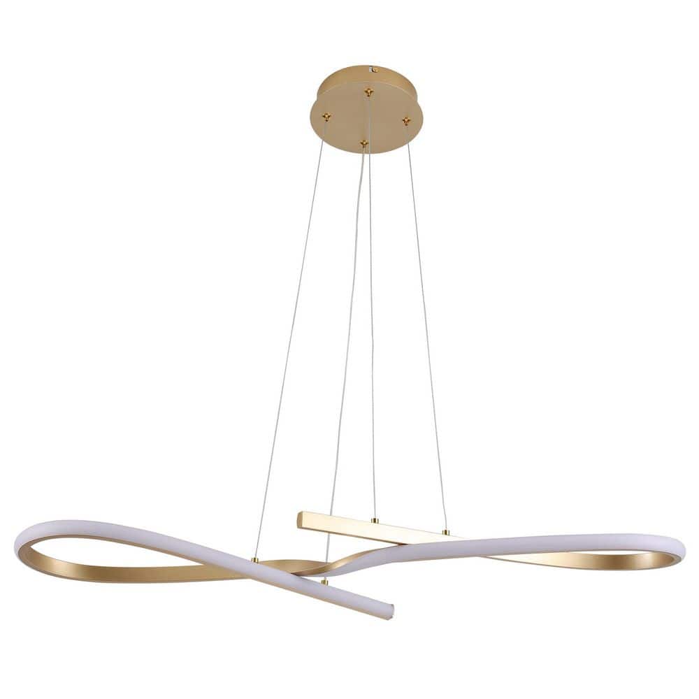 1-Light Gold Modern Linear LED Chandelier Dimmable Pendant Light for Dining Room price history on PriceWatchPro