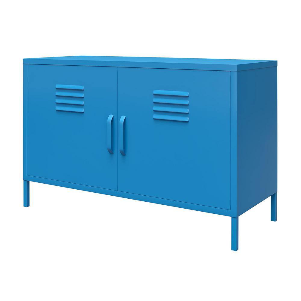 Bright Blue Metal Locker Accent Cabinet with Adjustable Shelving