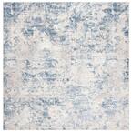 Amelia Gray/Blue 9 ft. x 9 ft. Square Area Rug
