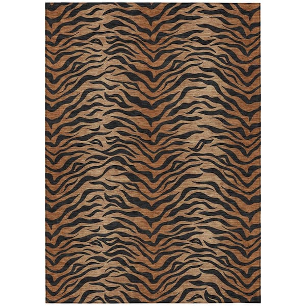 Chantille Machine Washable Indoor/Outdoor Abstract ACN2925 Rust 8 ft. x 10 ft. Area Rug