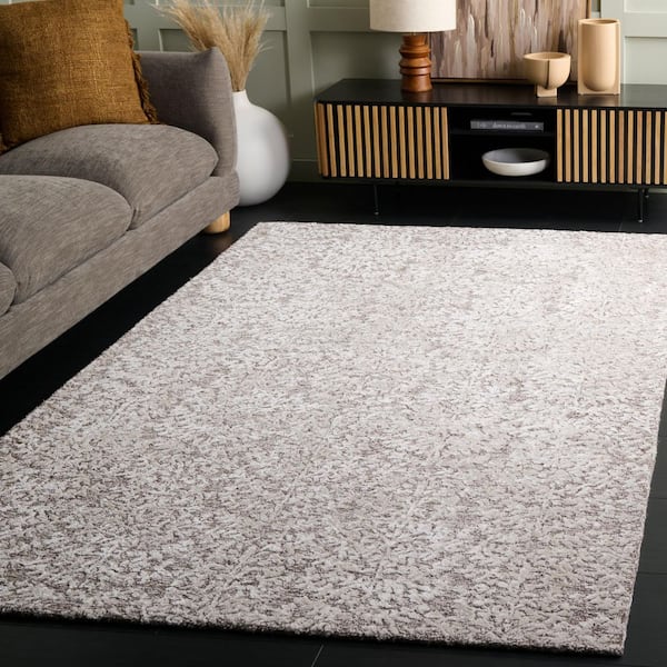 Glamour 8 ft. x 10 ft. Gray/Ivory Ornate Marle Area Rug