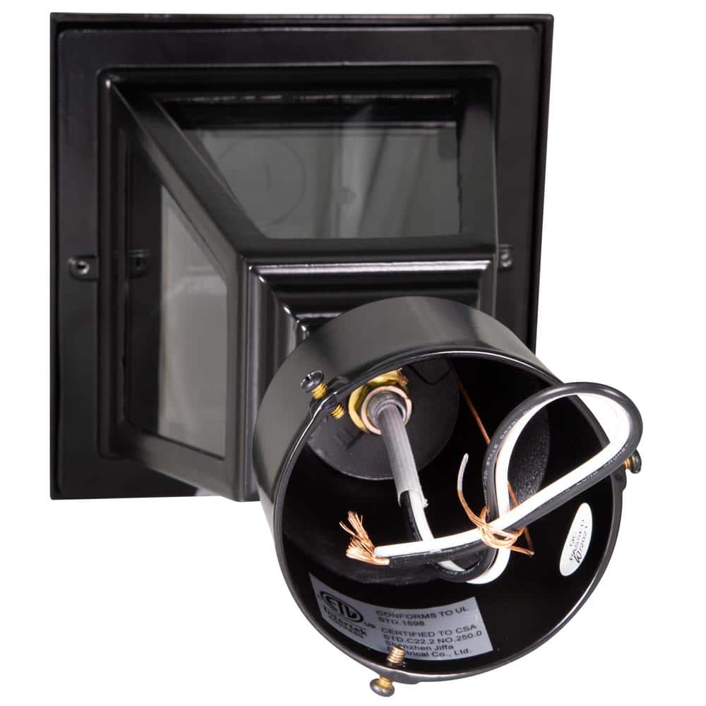 Maple Street Black Outdoor Post Light with Clear Glass