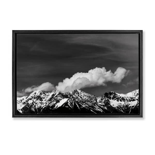 Stupell Industries Dolomites with Billowing Clouds by Deborah Revell Black Floater Frame Nature Graphic Art Print 17 in. x 25 in.