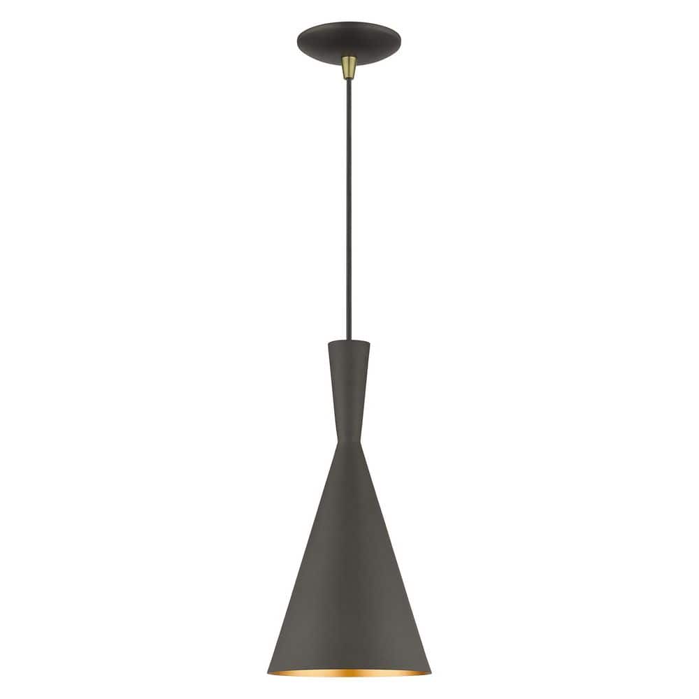 Goodwin 60-Watt 1 Light Bronze Shaded Pendant Light with Aluminum Shade With no bulbs included price history on PriceWatchPro