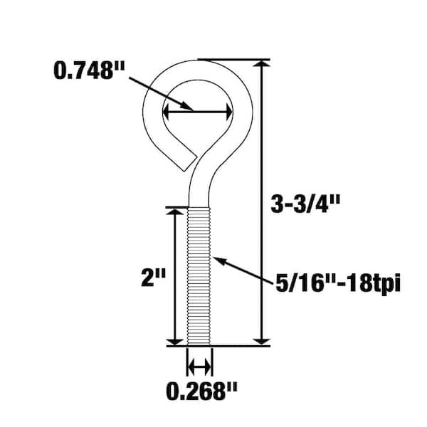 Everbilt - 5/16 in. x 3-3/4 in. Stainless Steel Eye Bolt/Nut