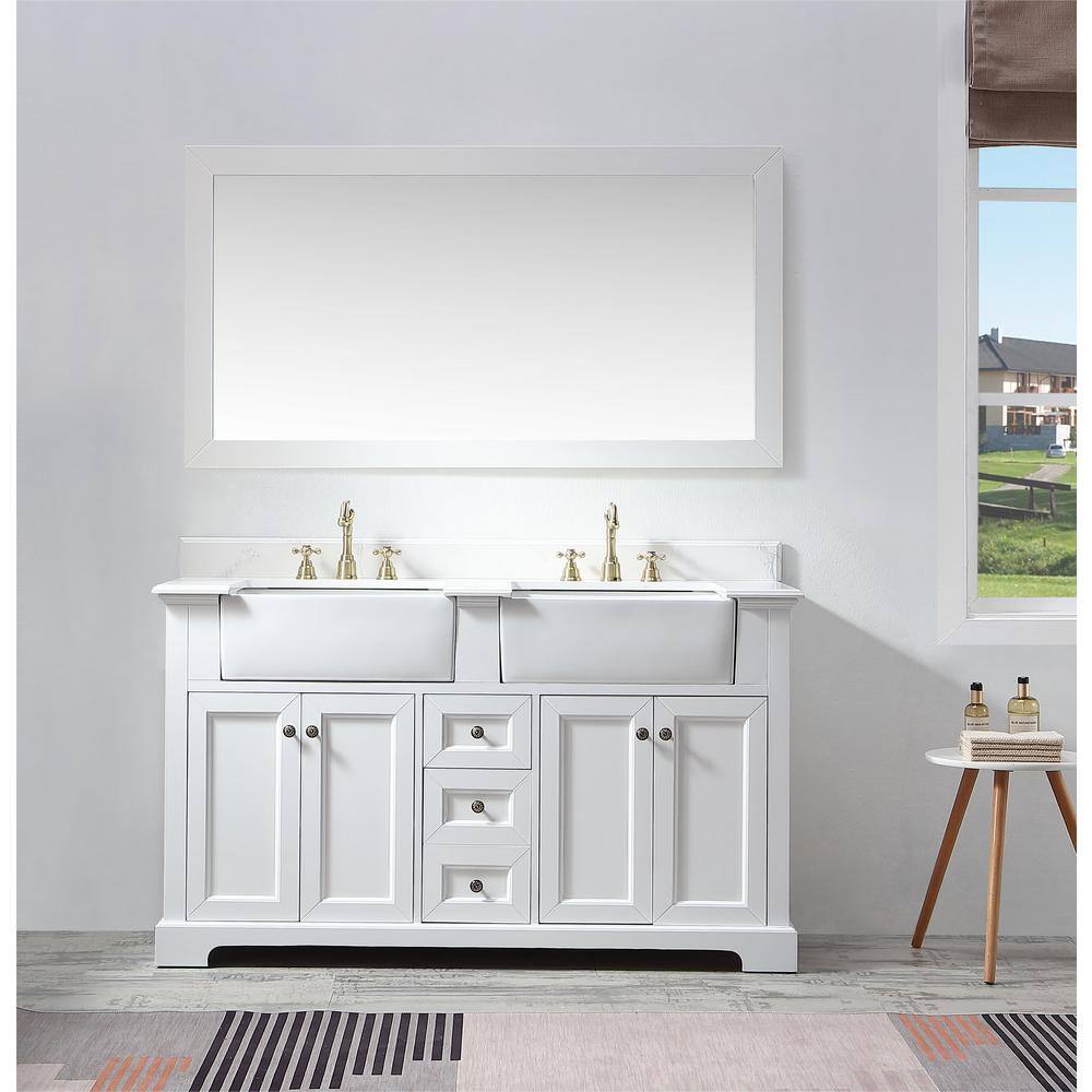 Modland Wilton 60 in. W x 22 in. D x 35 in . H Wood Bathroom Vanity Set