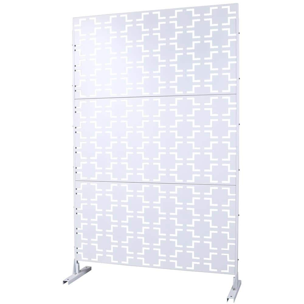 6.3 ft. x 4 ft. Outdoor Metal Freestanding Decorative Privacy Screen, Fence