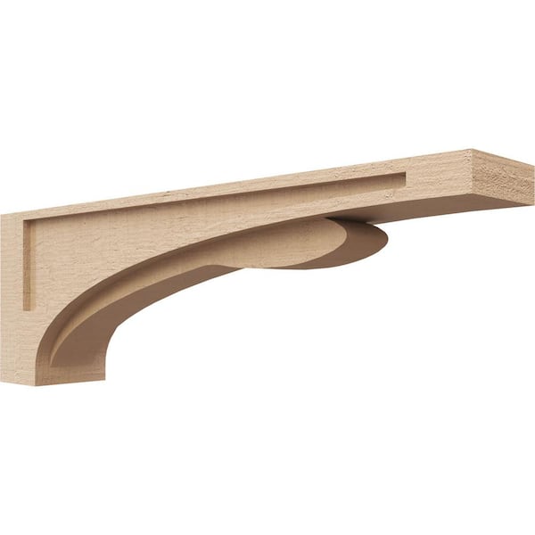 Ekena Millwork 5 in. x 10 in. x 30 in. Thin Viola Rough Cedar Woodgrain TimberThane Corbel, Primed Tan