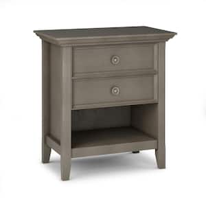 Amherst Solid Wood 24 in. Wide Traditional Bedside Nightstand Table in Farmhouse Grey