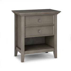 Amherst 2-Drawer Farmhouse Grey Bedside Table (26 in. H X 24 in. W X 16 in. D)