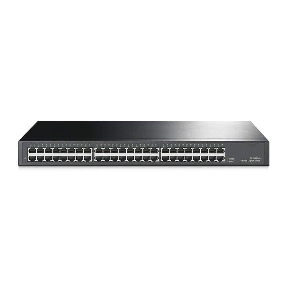 Yichuhaoxi 48-Port Gigabit Ethernet Switch Black Sturdy Metal w